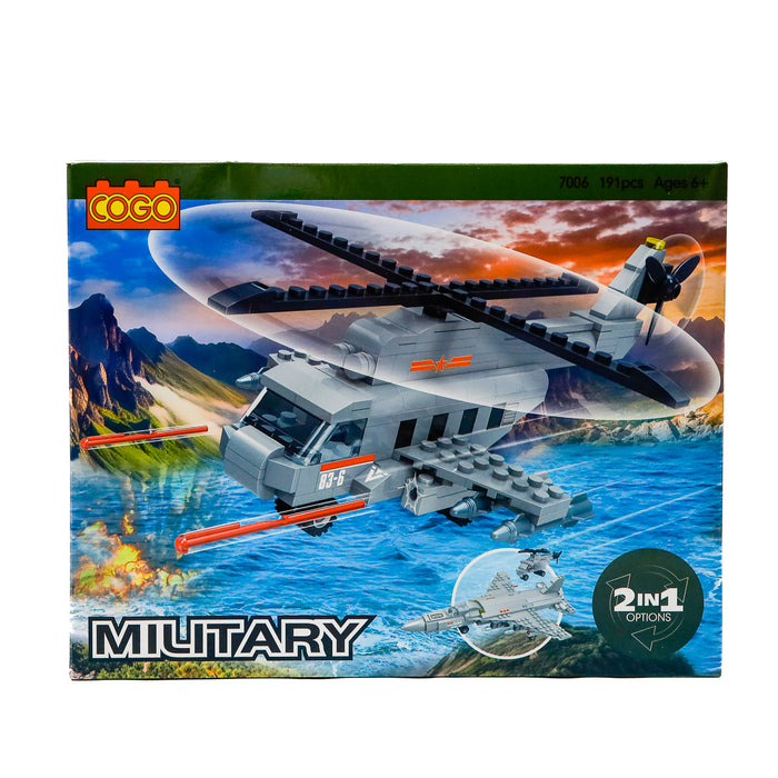 2 in 1 Helicopter & Jet Block Set  7048413