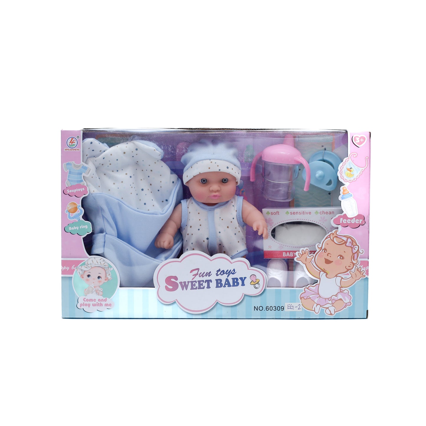 Sweet Baby-Doll Set with Accessories 60309EG-2